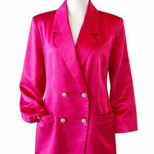 NWOT Flying Tomato Fuchsia Blazer Silver Buttons Size L